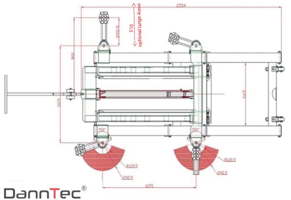 Lange Arme für WDW Lift 510 mm