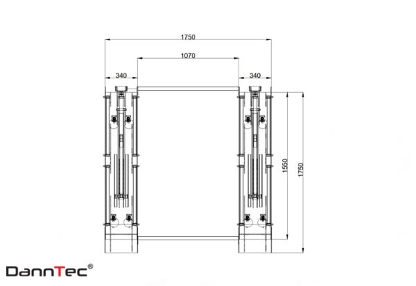 Maße Autolift TWIN Danntec