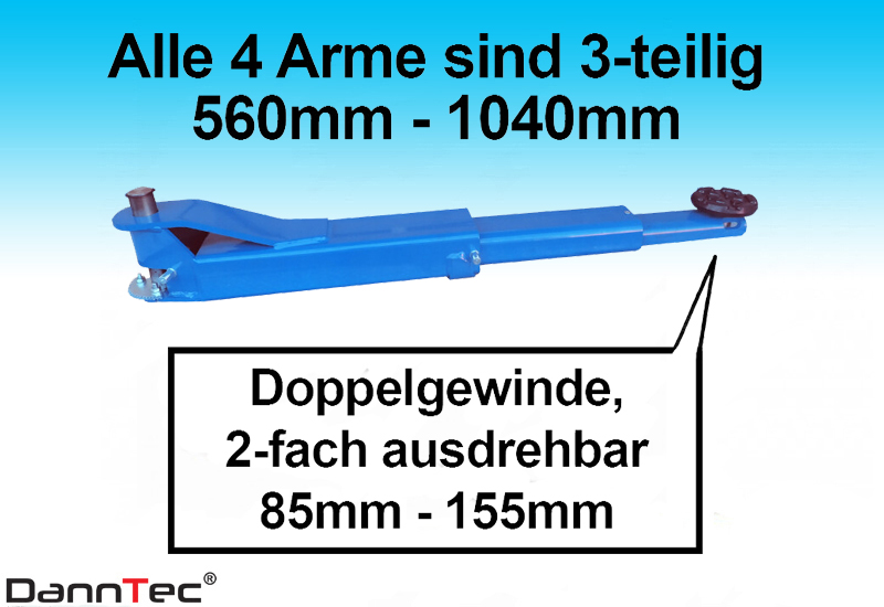 Zavalisanti 3,5 t Tragarmmaße